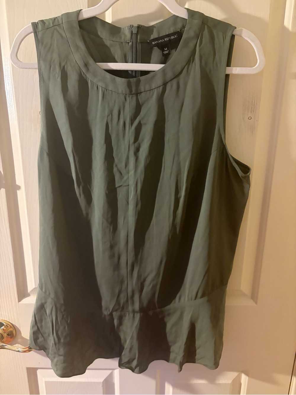 Banana Republic Olive Green Sleeveless Peplum Camisole